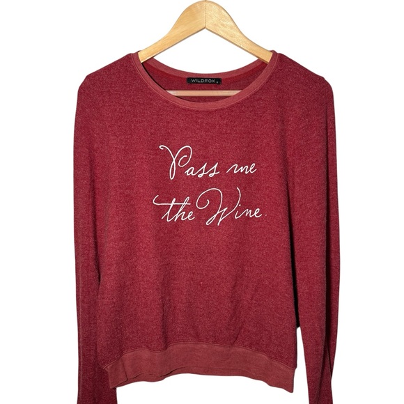 Wildfox Tops - Wildfox Couture "Pass Me The Wine" Baggy Beach Jumper Red Soft Size Small